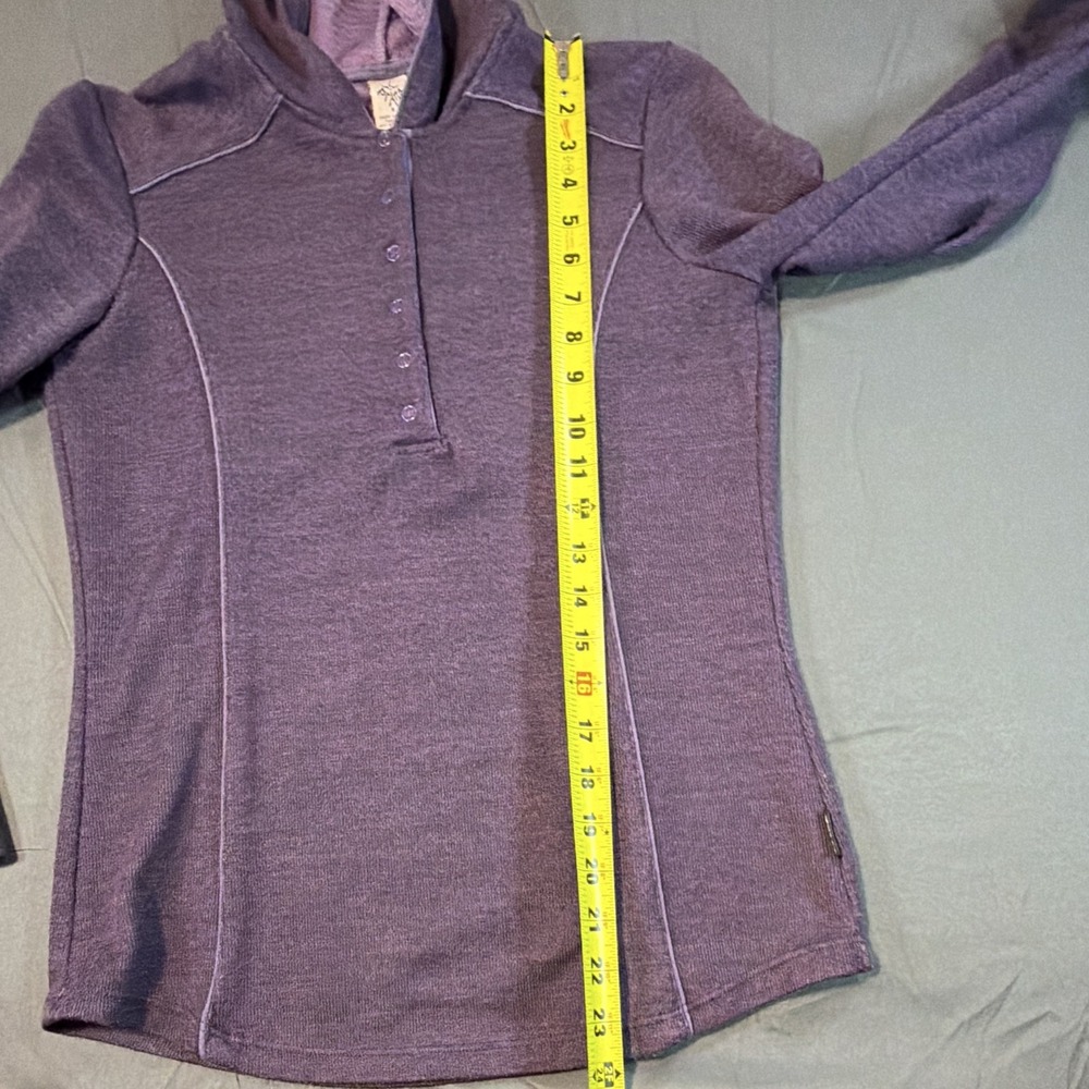 prAna Purple Pullover Hoodie Woman's S Thumb Hole Hiking Outdoor Granola Winter - Picture 12 of 15